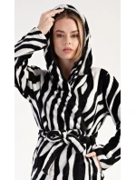Dámský župan krátký s kapucí Zebra