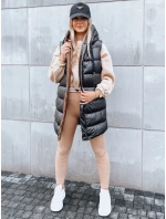 Dámská dlouhá prošívaná zimní vesta NOMADNECTAR černá FashionStreet TY3843 Dámská dlouhá prošívaná zimní vesta NOMADNECTAR černá FashionStreet TY3843