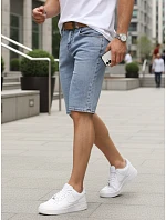 Pánské džínové šortky s páskem modré FashionStreet SX2576