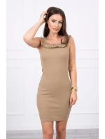 Španělské šaty s volánky velbloud Španělské šaty s volánky velbloud