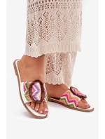 Dámské Ploché Pantofle S Dekorativní Přezkou Bílé Luwam