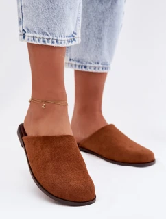 Dámské ploché sandály z eko semiše Camel Veronelle