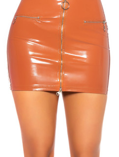 Sexy KouCla Leatherlook Mini sukně se zipem
