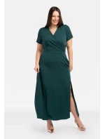 Dámské šaty SA562 tm. zelená - Karko