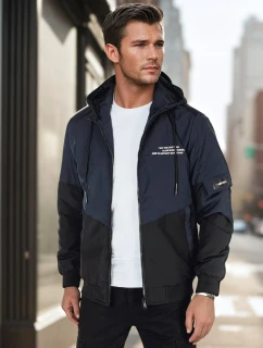 Pánská přechodná bunda s kapucí modrá FashionStreet TX5026