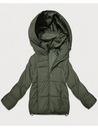 Prošívaná dámská přechodová bunda v barvě khaki (B6118/B6119-11) Prošívaná dámská přechodová bunda v barvě khaki (B6118/B6119-11)