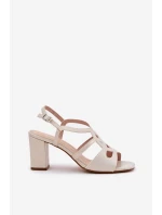 Dámské Sandály Na Podpatku Sergio Leone SK884 Perlové