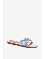 Dámské Pantofle Na Plochém Podpatku S Mašlí Bílé Avenza