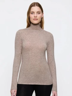Dámský rolák Beauty Layers Top LSL Turtleneck 04 - BROWN - béžová M003 - TRIUMPH