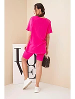 Dámský bavlněný komplet s krátkým rukávem a šortkami žlutý Dámský bavlněný komplet s krátkým rukávem a šortkami žlutý