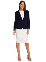 S154 Blejzr s jedním knoflíkem - béžový