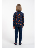 Chlapecké pyžamo Witalis, dlouhý rukáv, dlouhé nohavice - potisk/námořnická modrá