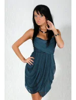 Společenské a plesové šaty FIONELLA středně dlouhé modré - Tmavě modrá / L - FIONELLA