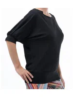 Dámské černé triko s 3/4 netopýřím rukávem A6101 - Litex Dámské černé triko s 3/4 netopýřím rukávem A6101 - Litex