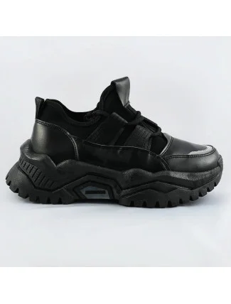 Černé šněrovací sneakersy na platformě (RA5) Černé šněrovací sneakersy na platformě (RA5)
