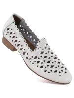 Dámské kožené polobotky Jezzi OL50-1, bílé