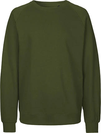 Neutral O 63001 Unisex raglánová mikina z bio bavlny 77.6301 military