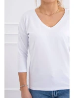 Halenka s výstřihem do V bílá