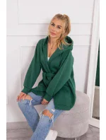 Zateplená bunda s vázáním v pase tmavě zelená Zateplená bunda s vázáním v pase tmavě zelená