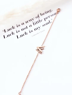 Náramek Na řetízku Se Zirkony Růžové Zlato