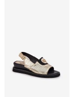 Dámské Sandály Na Klínu Zlaté Isnnoria