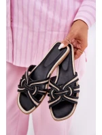 Dámské Ploché Sandály S Proplétajícími Pásky Černé Acimine