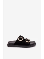 Dámské Sandały Na Platformě Se Zlatými Přezkami Černé Verena