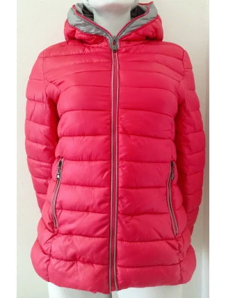 Dámská prošívaná bunda s kapucí B7013 červená - SWest