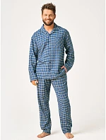 Pyžamo Key MNS 404 B26 dlouhé rukávy, velikosti M–2XL, rozepínací