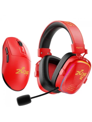 Herní sluchátka Havit H2039BG (červená/černá) Herní sluchátka Havit H2039BG (červená/černá)