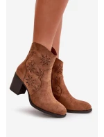 Boty S Prodyšným Svrškem Na Podpatku Eko Semišové Hnědé Nevishiia