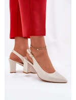 Pohodlné lodičky na podpatku Sergio Leone SK162 perlové