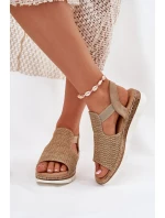 Dámské Sandály S Pletením Béžovo-Zlaté Jelana Dámské Sandály S Pletením Béžovo-Zlaté Jelana