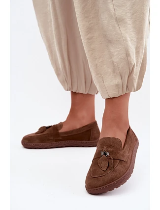 Mokasyny Barefoot z přírodního semiše Zazoo 10220 hnědé Mokasyny Barefoot z přírodního semiše Zazoo 10220 hnědé