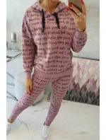 Tmavě růžová sada s potiskem Tmavě růžová sada s potiskem