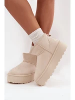 Dámské sněhule na platformě s přezkami světle béžové Maelle