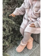 Dětské Teplé Sněhule Semišové Růžové Gooby