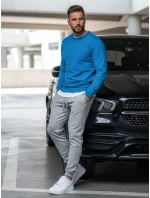 Pánská hladká modrá mikina FashionStreet BX4386