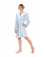 Dámský župan Flora s kapucí krátký 4856 jednobarevný ledově modrá - Vestis