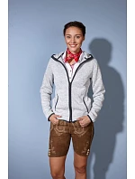 Daiber JN 588 Dámská pletená fleecová bunda s kapucí 02.0588 red melange/black Daiber JN 588 Dámská pletená fleecová bunda s kapucí 02.0588 red melange/black