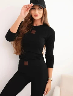 Dámská souprava z bavlny s dlouhým rukávem a legínami granátová