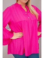 Dámská viskózová halenka Plus Size s volánovým rukávem a výstřihem do V fuchsie Dámská viskózová halenka Plus Size s volánovým rukávem a výstřihem do V fuchsie