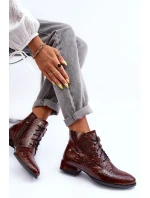 Dámské Kožené Botky Maciejka 5743C-02 Hnědé