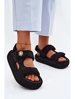 Zdobené dámské sandály na platformě GOE TT2N4102 Černé