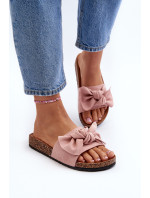 Dámské pantofle s mašlí, růžová Ezephira
