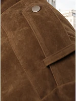 Dámská semišová bunda / bomber TY5578 Tmavě hnědá - Fashion Street Dámská semišová bunda / bomber TY5578 Tmavě hnědá - Fashion Street