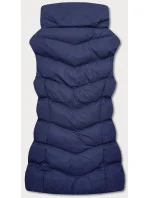 Tmavě modrá péřová dámská vesta (5M719-215)