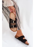 Dámské sandály na korkové platformě se zlatými sponami černé Lisavionea Dámské sandály na korkové platformě se zlatými sponami černé Lisavionea