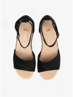 Exkluzívní černé dámské sandály na klínku Exkluzívní černé dámské sandály na klínku