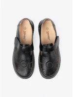 Výborné dámské  polobotky černé na plochém podpatku